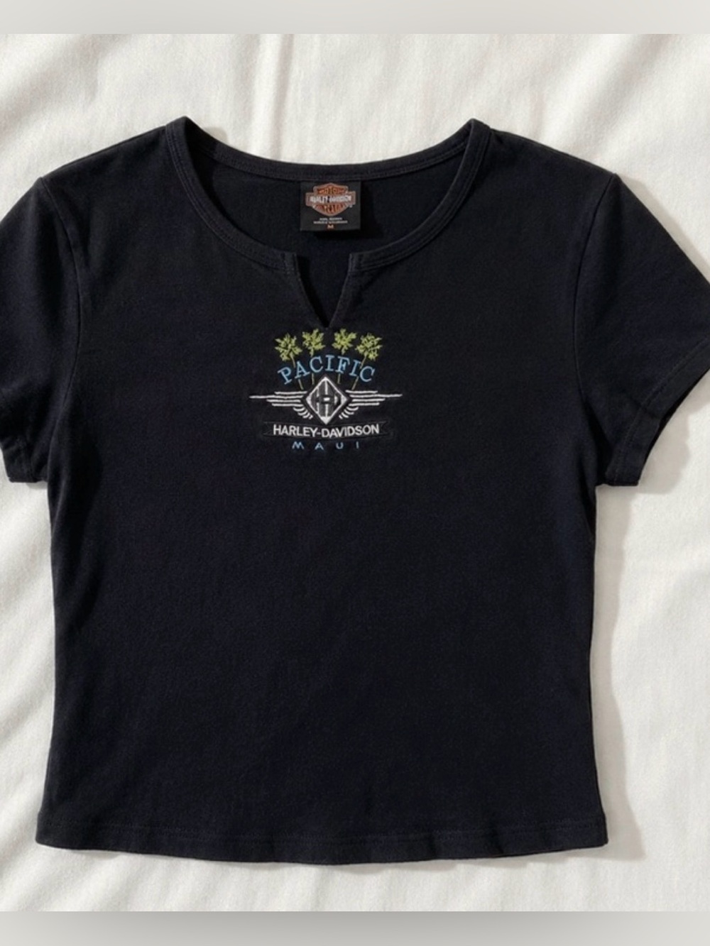 🔥VINTAGE Rare Harley-Davidson Maui Embroidered babyY2k t shirt